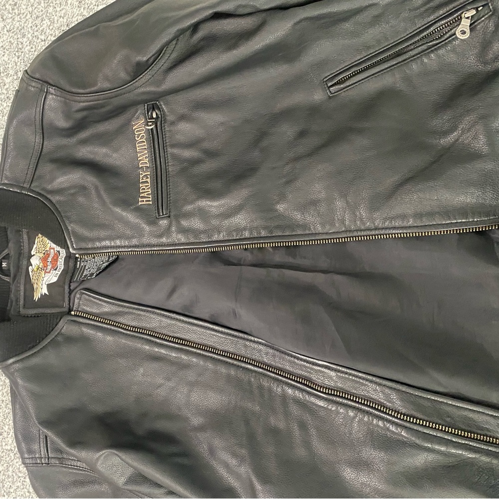 Vintage leather harley davidson jacket